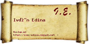 Iván Edina névjegykártya