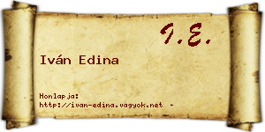 Iván Edina névjegykártya